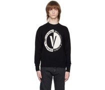 Black V-Emblem Sweater