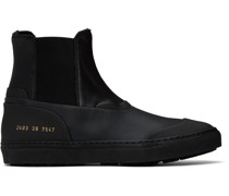 Black Paneled Chelsea Boots