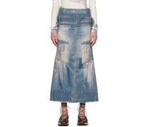 Blue Jean Effect Denim Maxi Skirt