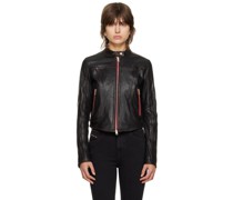 Black L-Fox-A Leather Jacket