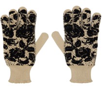 Tan & Black Rose Gloves