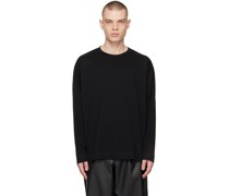 Black Crewneck Long Sleeve T-Shirt