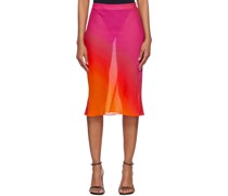 Pink Bias-Cut Midi Skirt