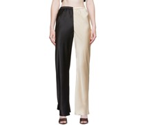 Beige & Black Bias Lounge Pants