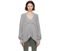 Gray Open Collar Sweater