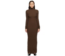 Brown Turtleneck Maxi Dress
