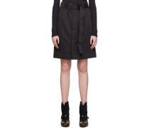 Black Apron Midi Skirt