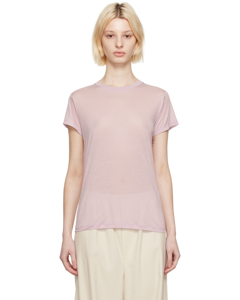 Baserange Damen Purple Semi-Sheer T-Shirt