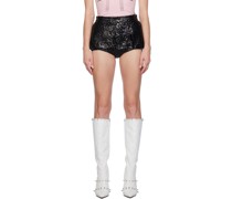 SSENSE Exclusive Black Sequin Front Wrap Skort