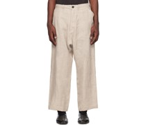 Beige Drawstring Trousers