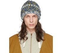 Blue & Yellow Hand-Knit Beanie