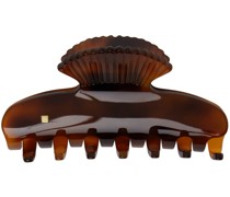 Brown Small Fan Shell Claw Hair Clip