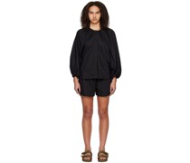 Black 'The Release Tuck Set' Pyjama Shirt & Pyjama Shorts