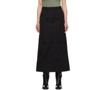 Black Paneled Maxi Skirt