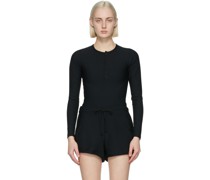 SSENSE Exclusive Black Thermal Henley Long Sleeve T-Shirt