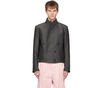 Gray Double-Breasted Blazer