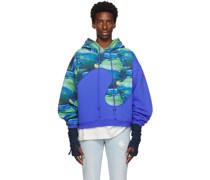 Blue Paneled Hoodie