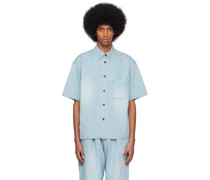 Blue Spread Collar Shirt
