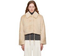 Beige Rex Faux-Fur Jacket