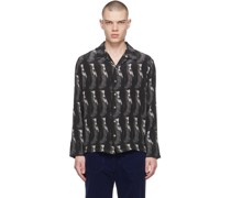 Black Seabird Silk Shirt