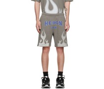 Gray 'Heron Law Flames' Shorts
