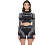 Black & White Cropped Sport Top