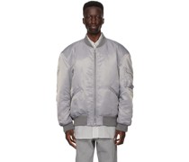 Gray Padded Bomber Jacket