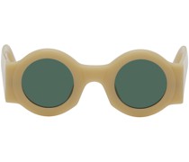 SSENSE Exclusive Beige Linda Farrow Edition Circle Sunglasses