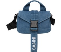 Blue Recycled Tech Mini Denim Bag