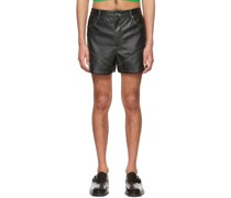 Black Faux-Leather Switch Shorts