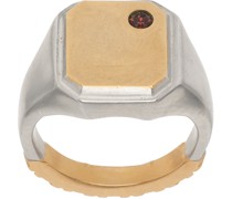 Silver & Gold Textured Ring