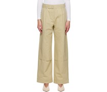 Beige Paneled Trousers