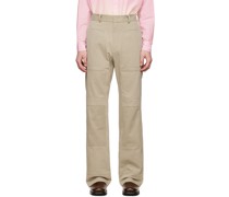 SSENSE Exclusive Taupe Square Reverse Patched Trousers