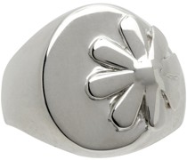 Silver Daisy Oval Ring