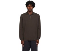 Brown Three-Button Polo