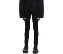 Black Pinched Seams Trousers