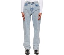 SSENSE Exclusive Blue Crystal Straight Jeans
