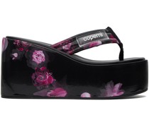 Pink & Black Holographic Sandals