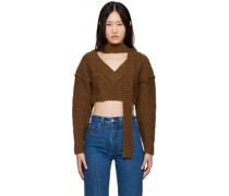 Brown Off-Shoulder Sweater