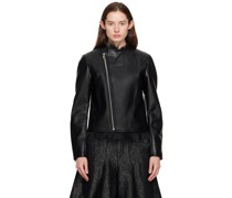 Black Zip Faux-Leather Jacket