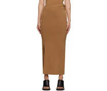 Brown Nadja Button Maxi Skirt
