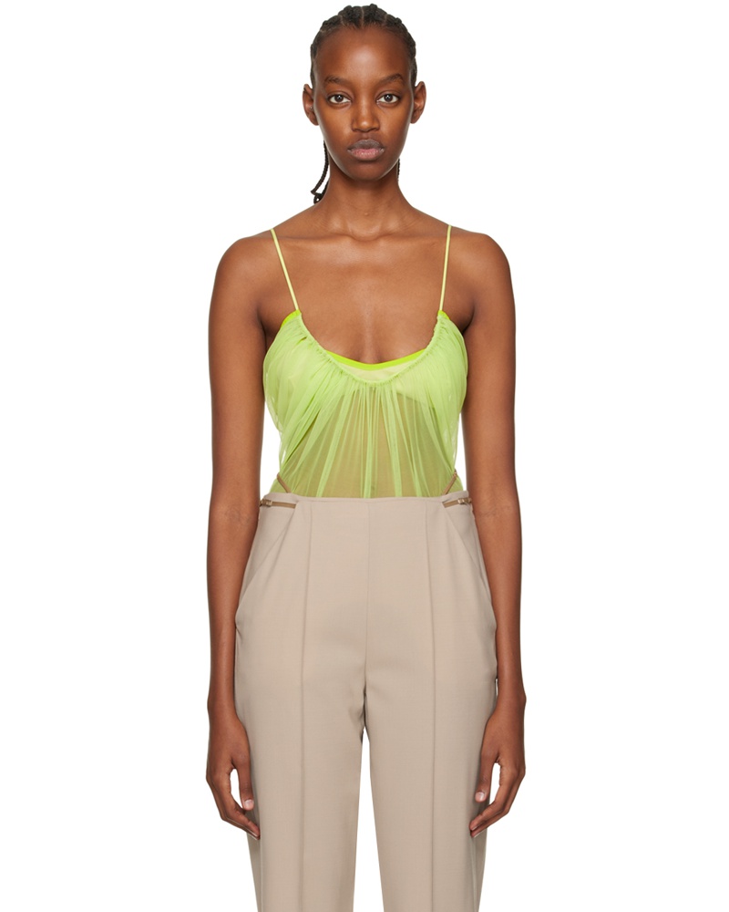 Nensi Dojaka Damen Green Gathered Bodysuit