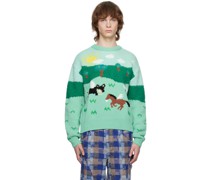 Green Summer Garden Sweater