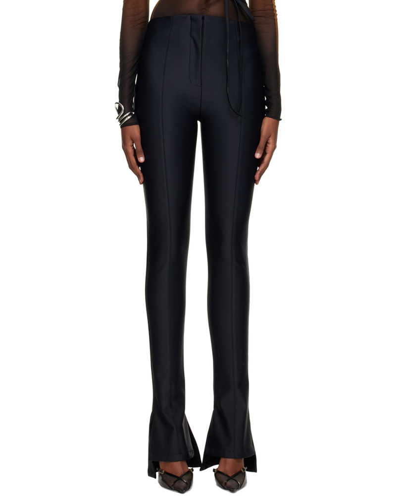 Thierry Mugler Damen Black Lace-Up Trousers
