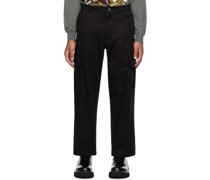 Black Embroidered Cargo Pants