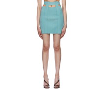 Blue Recycled Rayon Miniskirt