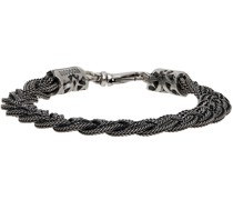 Gunmetal Flat Braided Bracelet