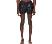 Black Paneled Swim Shorts