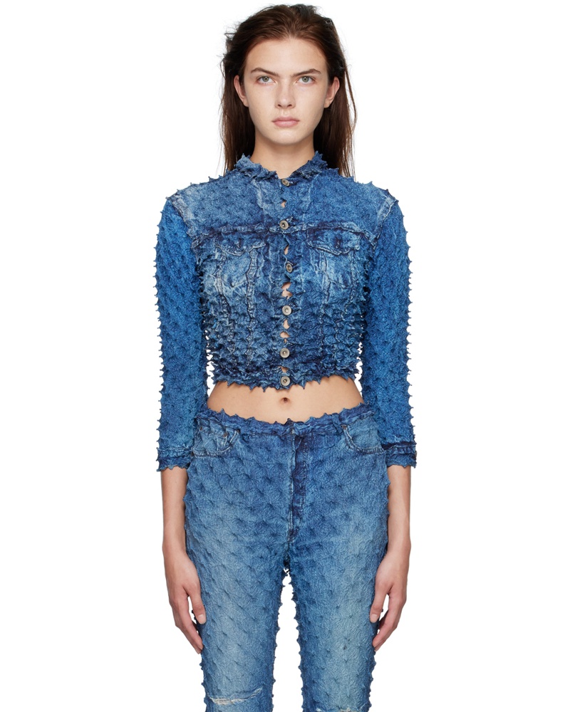 Doublet Damen Indigo Shibori Jacket