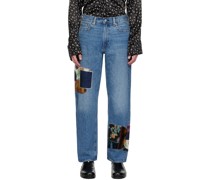 SSENSE Exclusive Blue Patchwork Denim Jeans